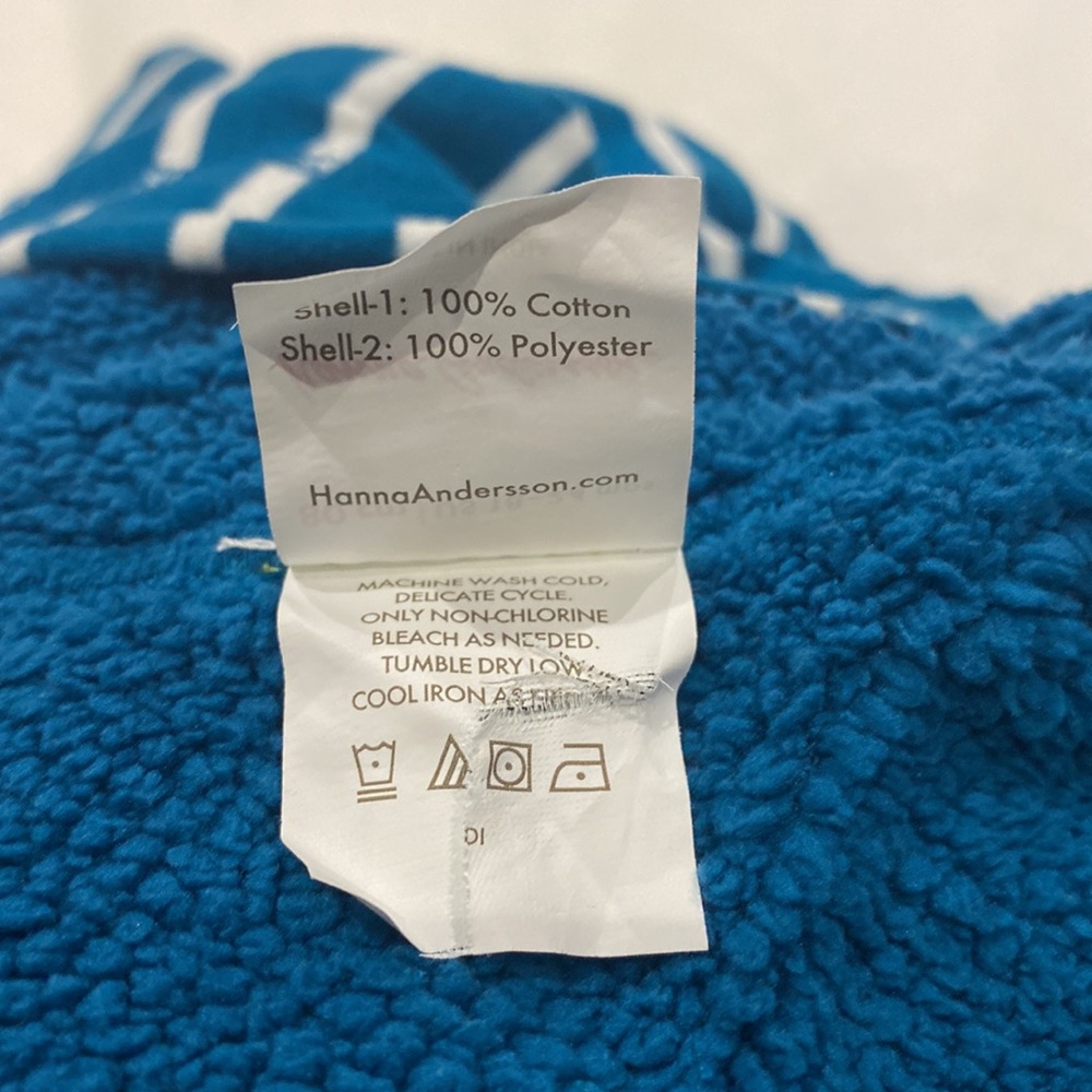Hanna Andersson Reversible Sherpa Fleece Bunting, 18-24 months, teal - Picture 7 of 7
